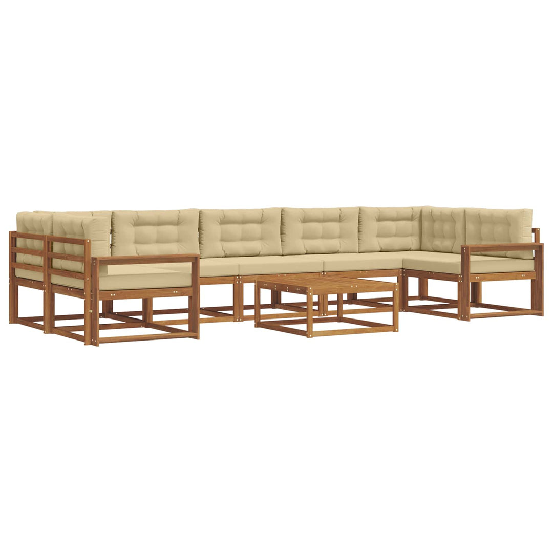 Udendørs sofagruppe med pude 8 pcs Naturlig og Beige