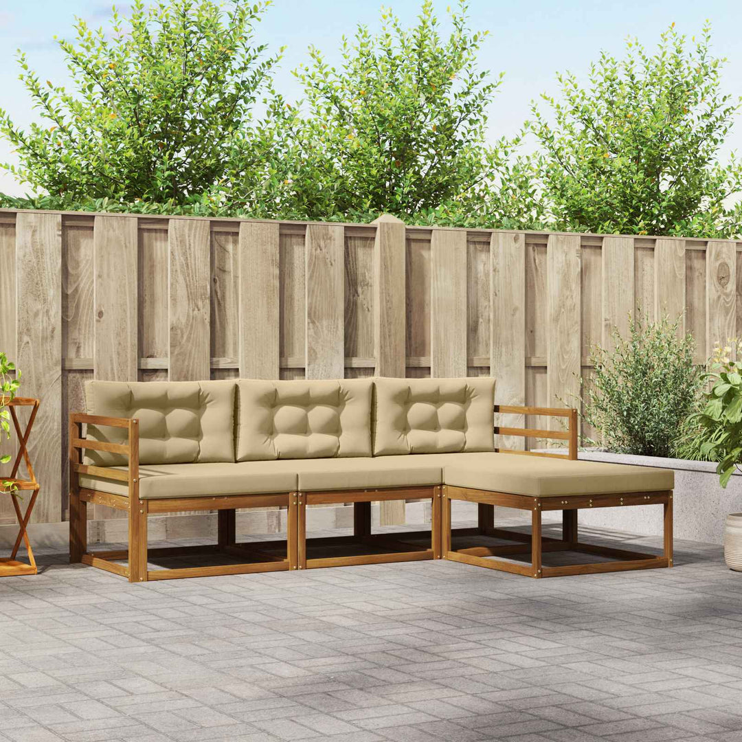 Udendørs sofagruppe 4 stk. Naturlig og Beige