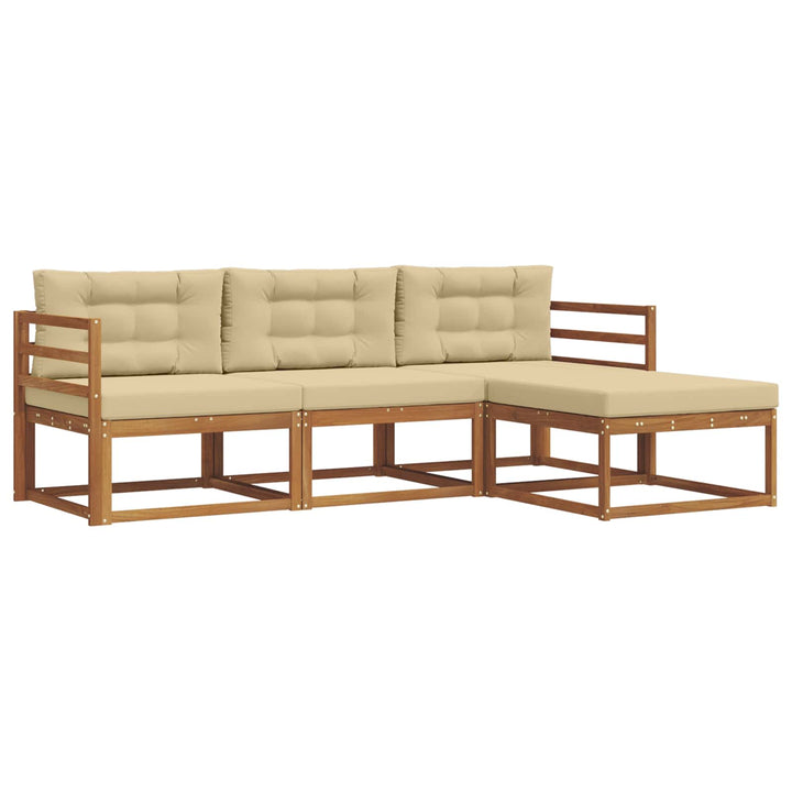 Udendørs sofagruppe 4 stk. Naturlig og Beige