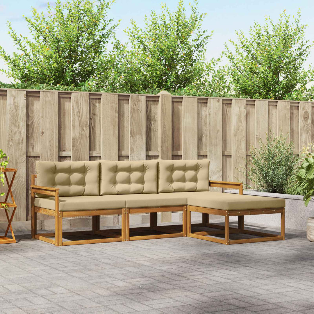 Udendørs sofagruppe 4 stk. Naturlig og Beige