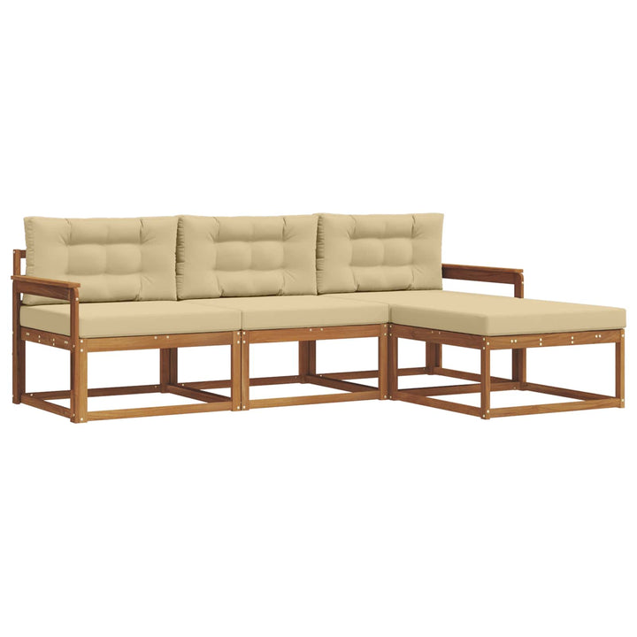 Udendørs sofagruppe 4 stk. Naturlig og Beige