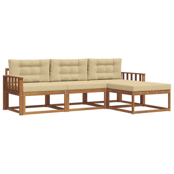 Udendørs sofagruppe 4 stk. Naturlig og Beige