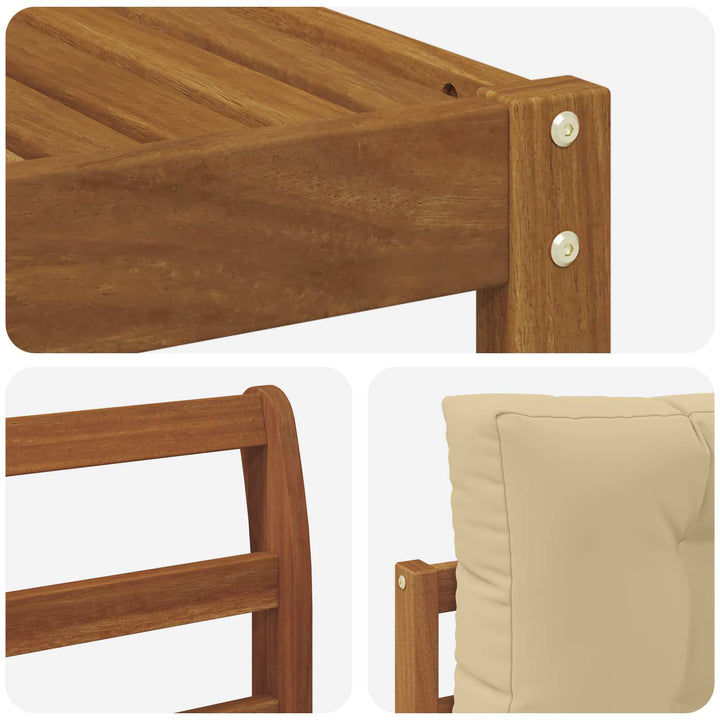 Udendørs sofagruppe 4 stk. Naturlig og Beige