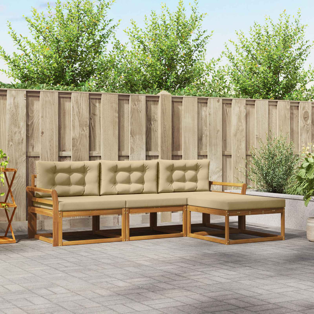Udendørs sofagruppe 4 stk. Naturlig og Beige