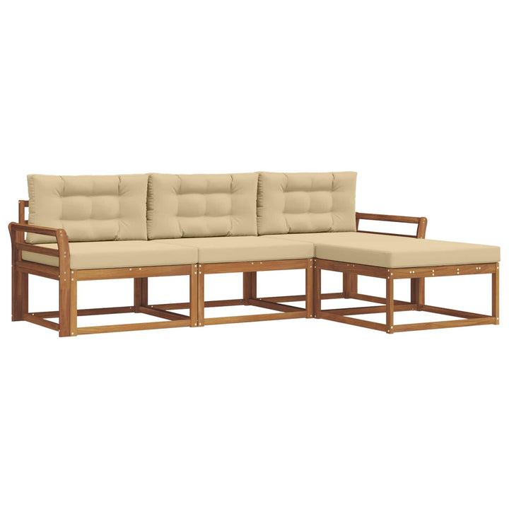 Udendørs sofagruppe 4 stk. Naturlig og Beige