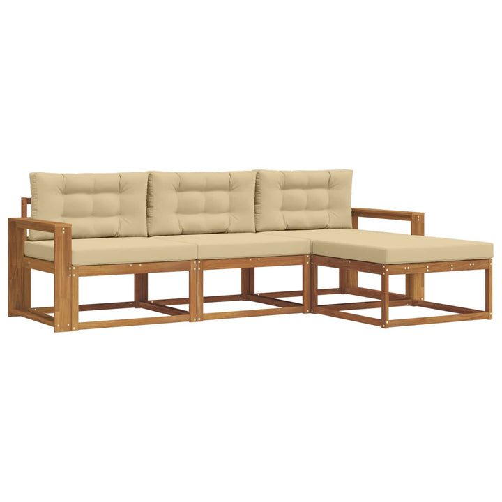 Udendørs sofagruppe 4 stk. Naturlig og Beige