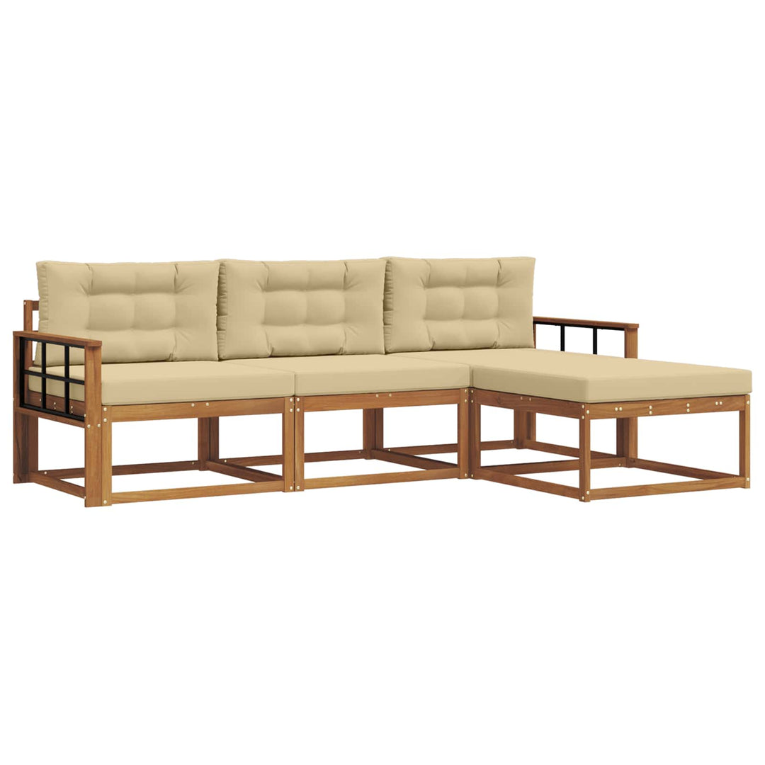 Udendørs sofagruppe 4 stk. Naturlig og Beige