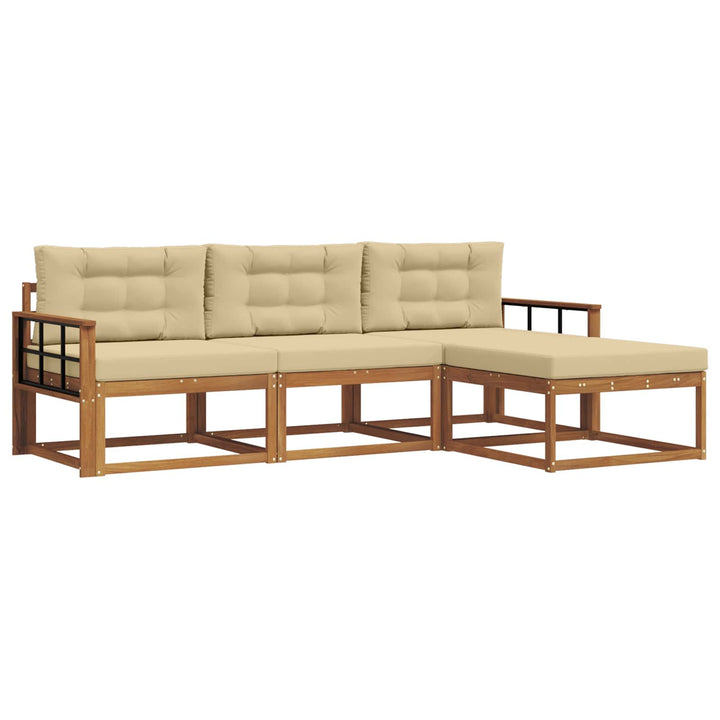 Udendørs sofagruppe 4 stk. Naturlig og Beige