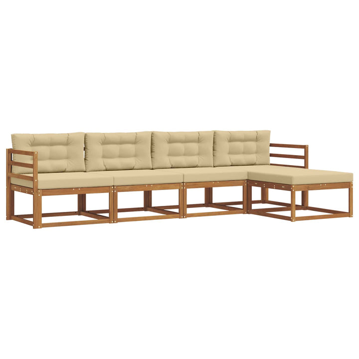 Udendørs sofagruppe 5 stk. Naturlig og Beige