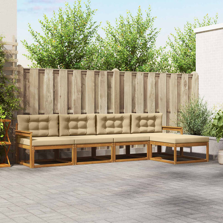 Udendørs sofagruppe 5 stk. Naturlig og Beige