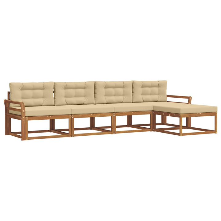 Udendørs sofagruppe 5 stk. Naturlig og Beige