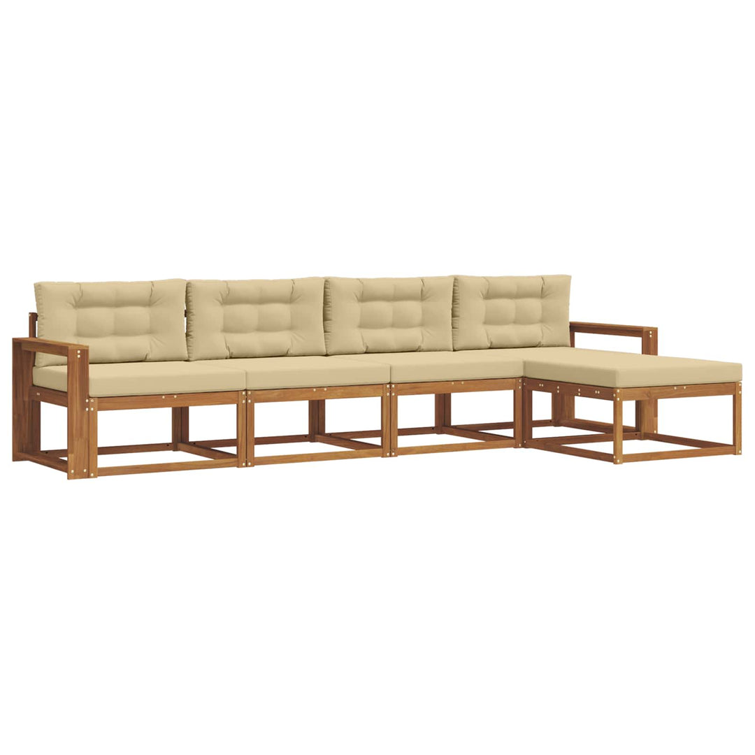 Udendørs sofagruppe 5 stk. Naturlig og Beige