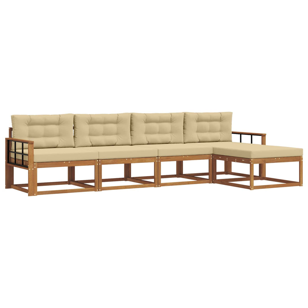 Udendørs sofagruppe 5 stk. Naturlig og Beige