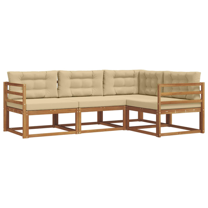 Udendørs sofagruppe 4 stk. Naturlig og Beige