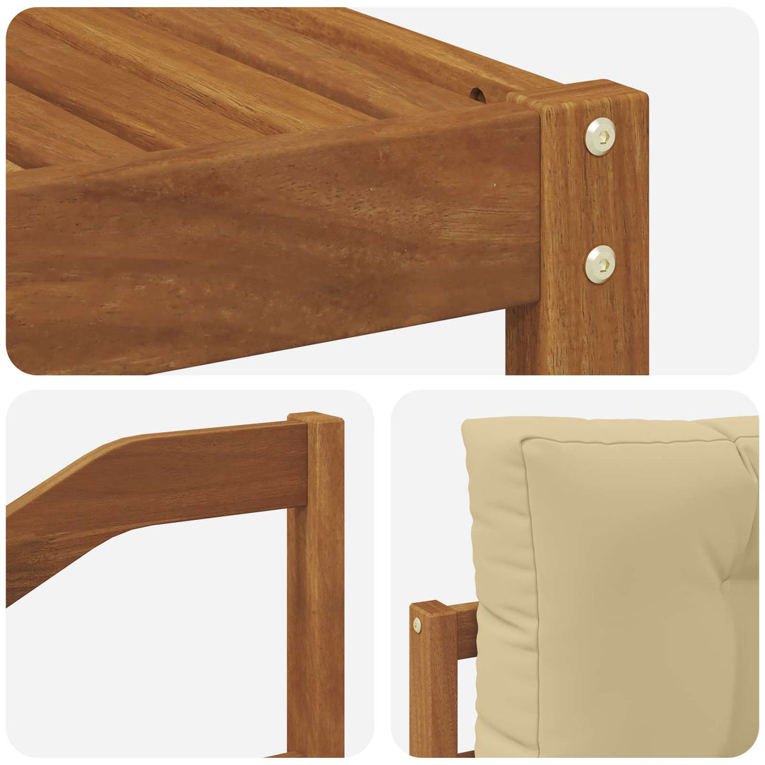 Udendørs sofagruppe med pude 5 pcs Naturlig og Beige