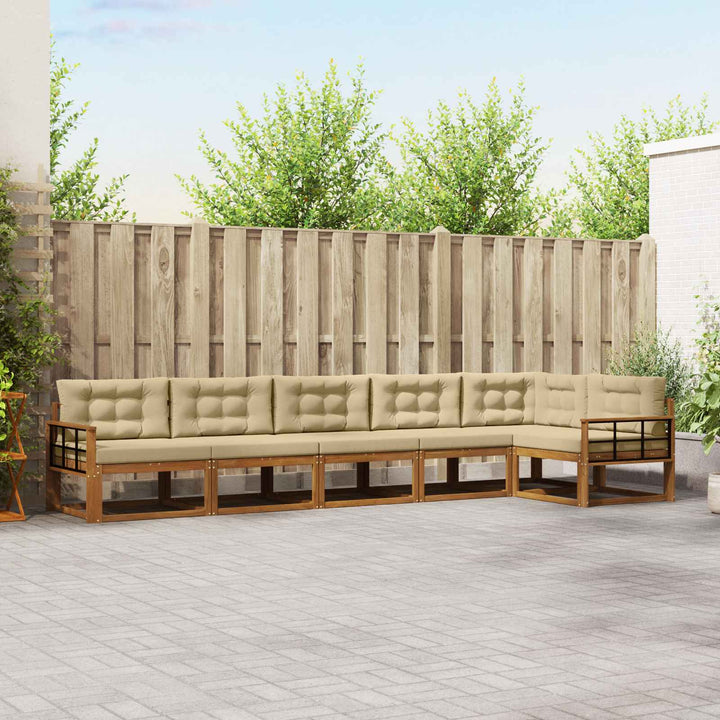 Udendørs sofagruppe 6 stk. Naturlig og Beige