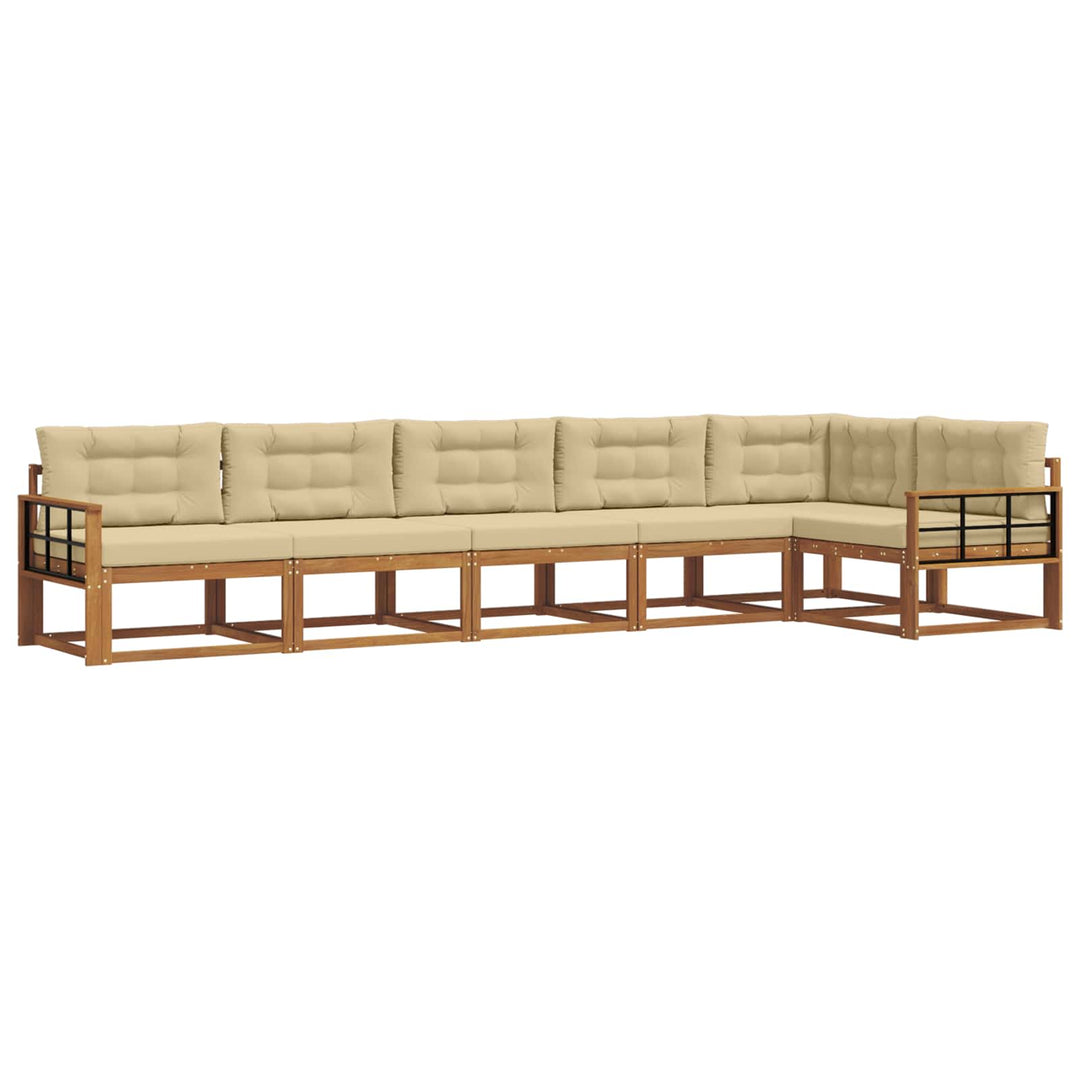 Udendørs sofagruppe 6 stk. Naturlig og Beige