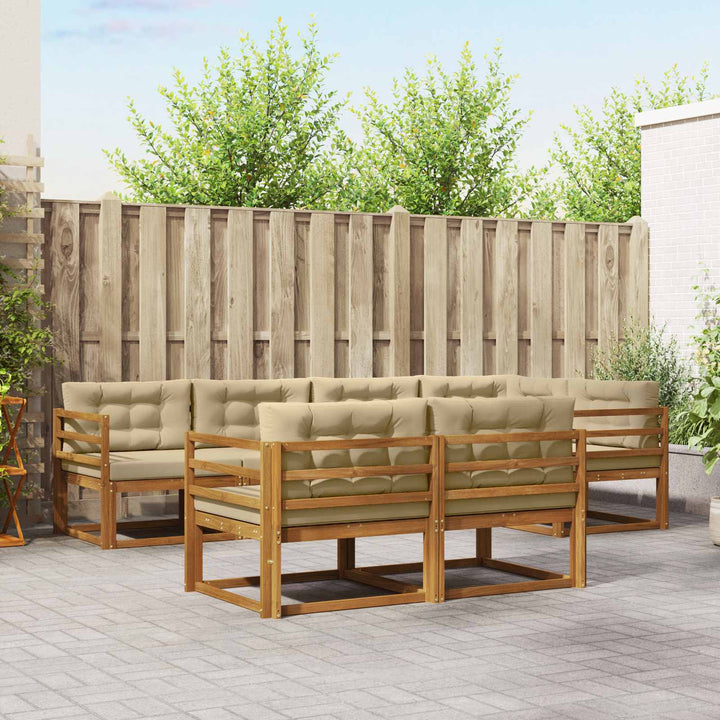 Udendørs sofagruppe 8 stk. Naturlig og Beige