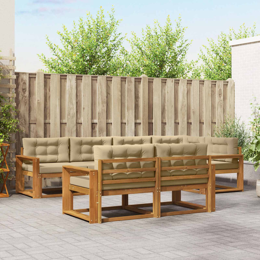 Udendørs sofagruppe med pude 7 pcs Naturlig og Beige