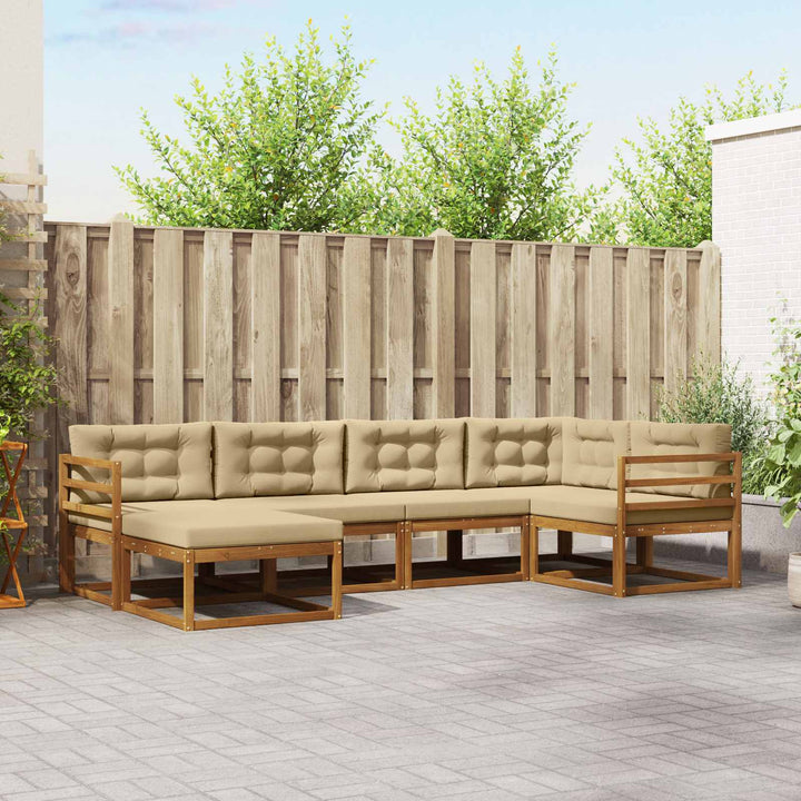 Udendørs sofagruppe 6 stk. Naturlig og Beige