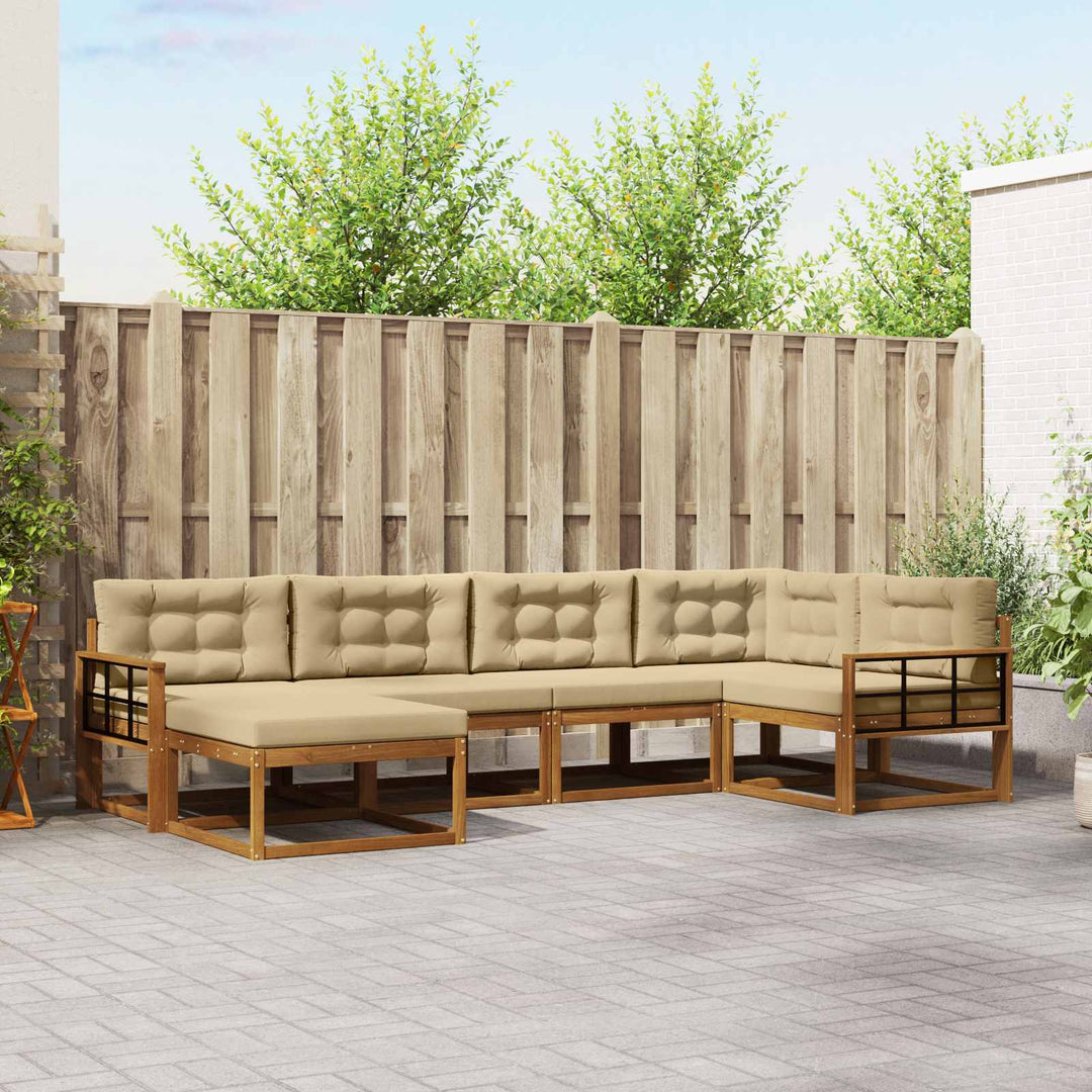 Udendørs sofagruppe 6 stk. Naturlig og Beige