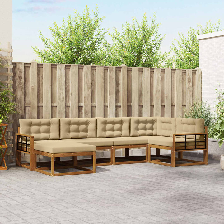 Udendørs sofagruppe 6 stk. Naturlig og Beige