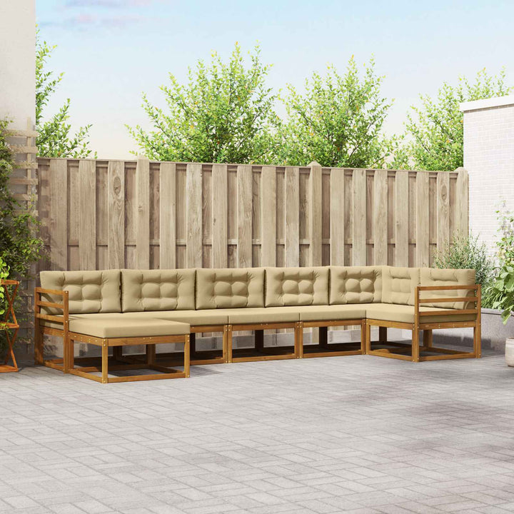 Udendørs sofagruppe 7 stk. Naturlig og Beige