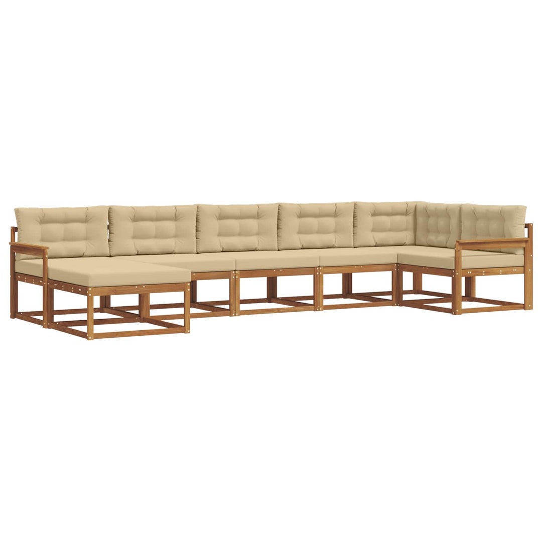 Udendørs sofagruppe 7 stk. Naturlig og Beige