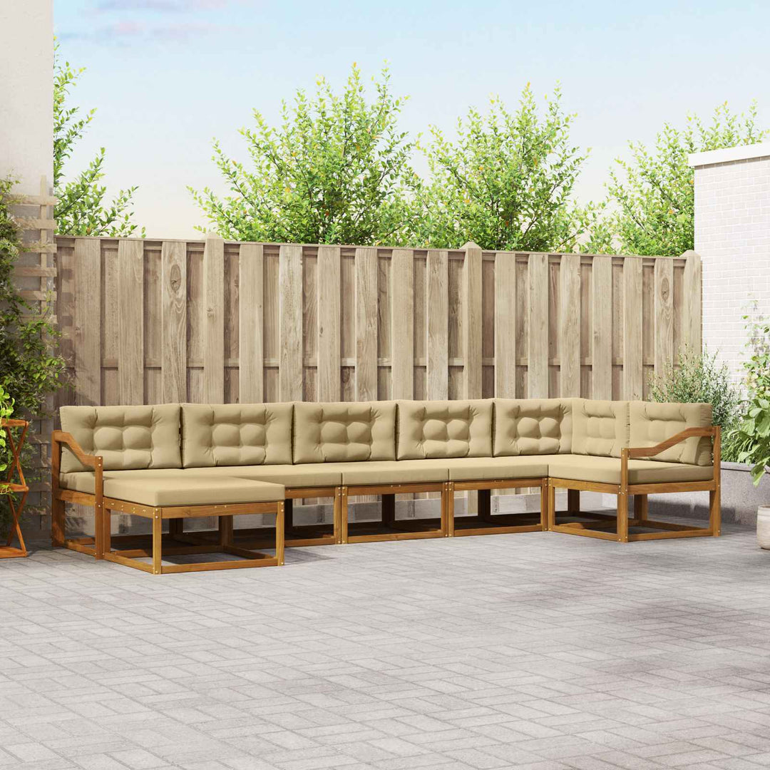 Udendørs sofagruppe 7 stk. Naturlig og Beige