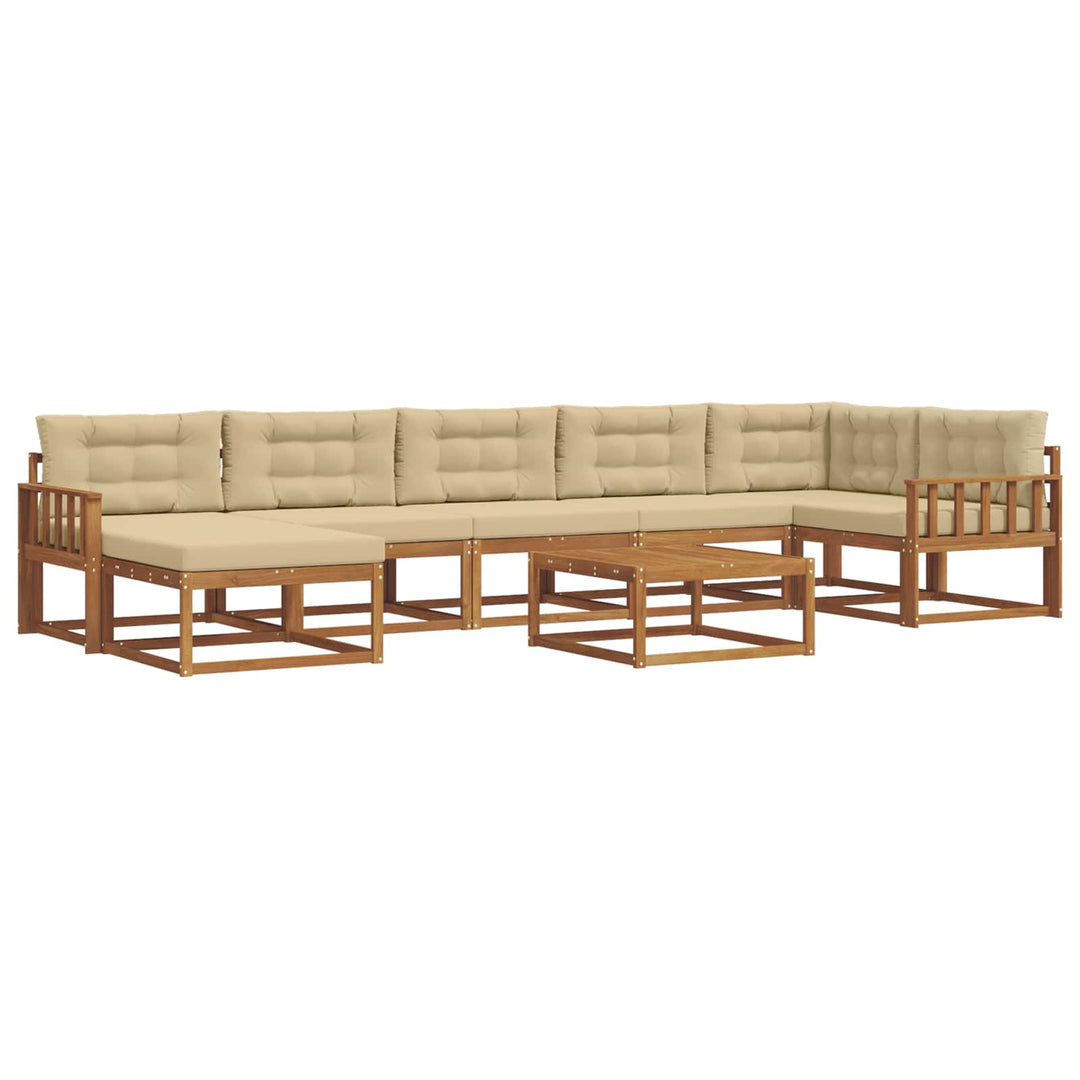 Udendørs sofagruppe med pude 8 pcs Naturlig og Beige