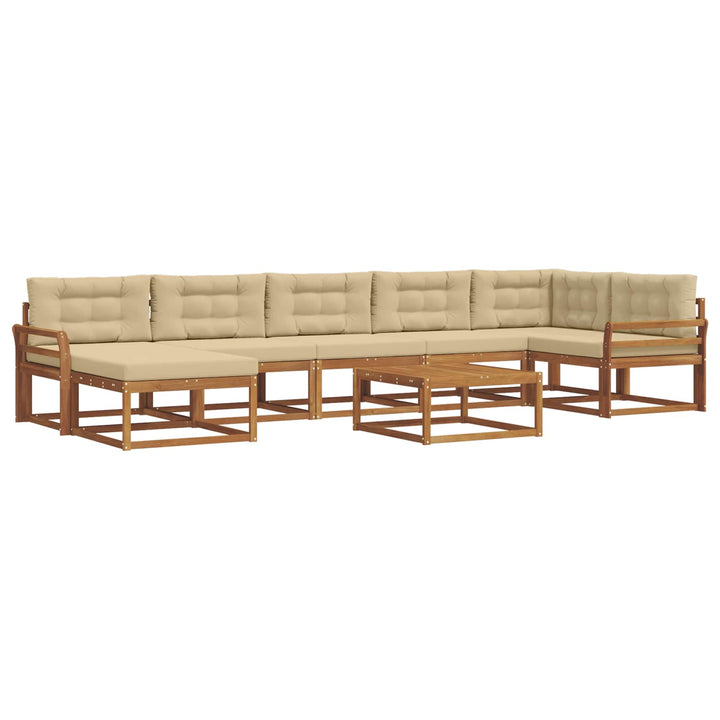 Udendørs sofagruppe med pude 8 pcs Naturlig og Beige