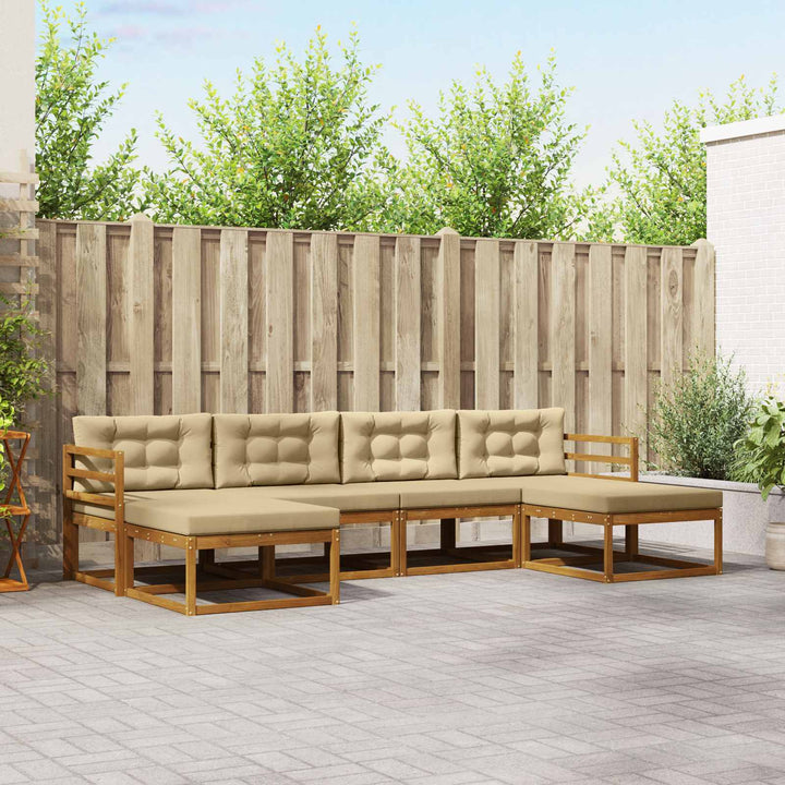 Udendørs sofagruppe 6 stk. Naturlig og Beige