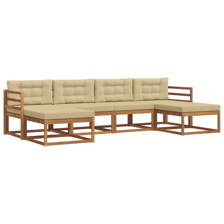 Udendørs sofagruppe 6 stk. Naturlig og Beige
