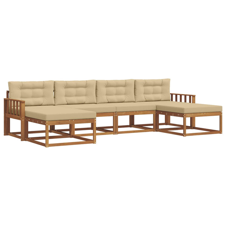 Udendørs sofagruppe 6 stk. Naturlig og Beige