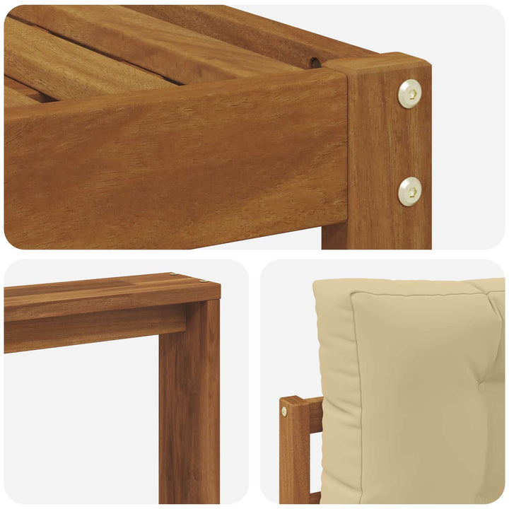 Udendørs sofagruppe med pude 6 pcs Naturlig og Beige