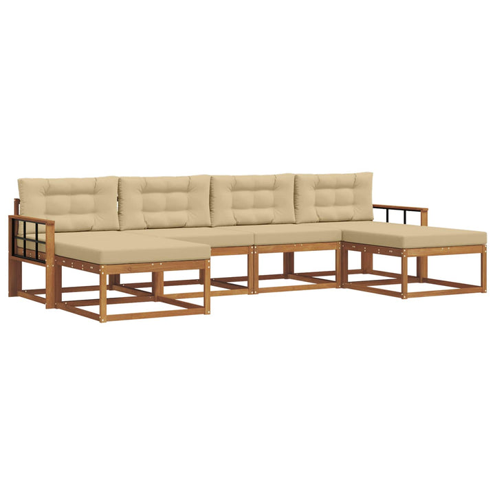 Udendørs sofagruppe 6 stk. Naturlig og Beige