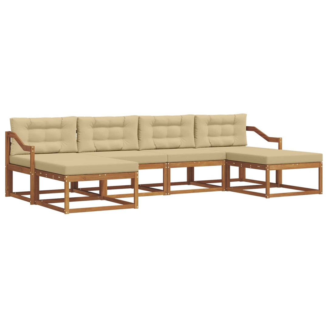 Udendørs sofagruppe 6 stk. Naturlig og Beige