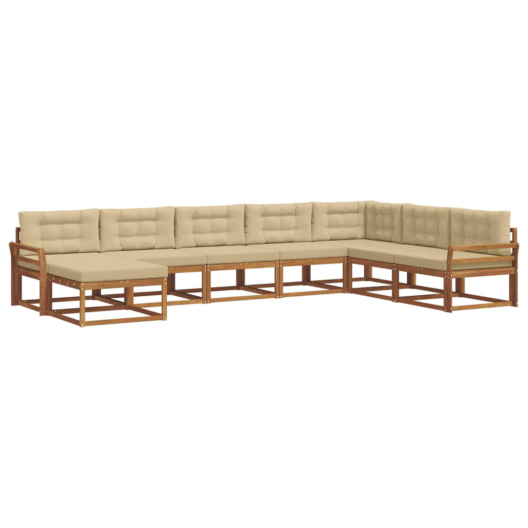 Udendørs sofagruppe med pude 8 pcs Naturlig og Beige