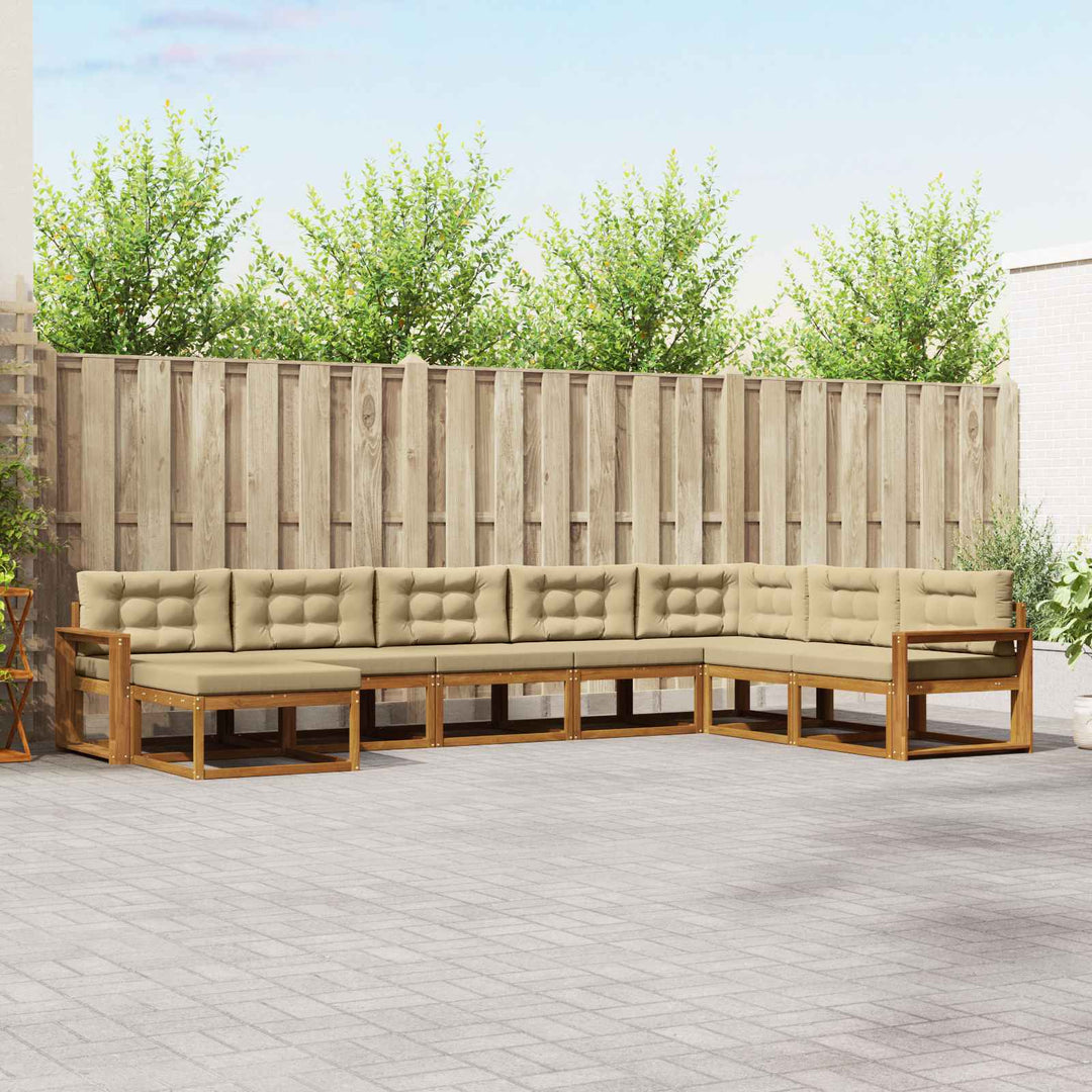 Udendørs sofagruppe med pude 8 pcs Naturlig og Beige
