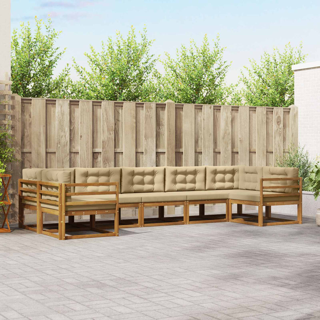 Udendørs sofagruppe 7 stk. Naturlig og Beige
