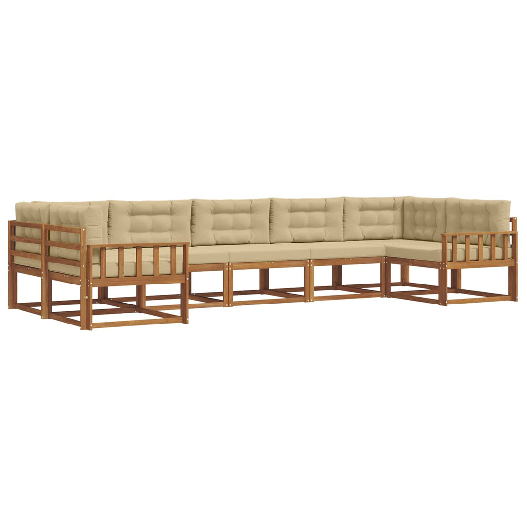 Udendørs sofagruppe 7 stk. Naturlig og Beige