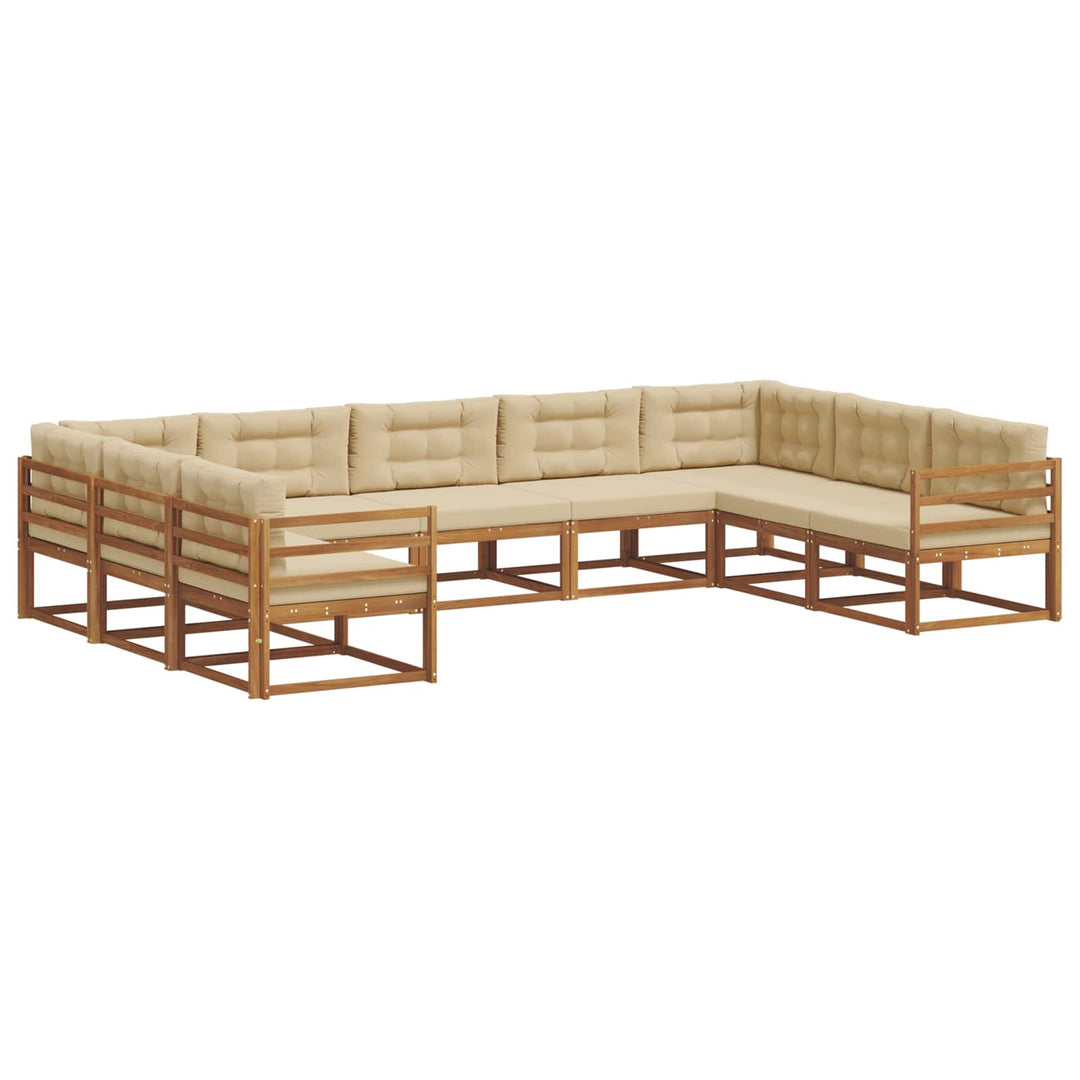 Udendørs sofagruppe 9 stk. Naturlig og Beige