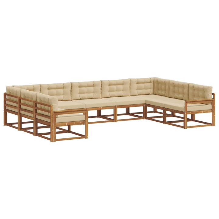Udendørs sofagruppe 9 stk. Naturlig og Beige