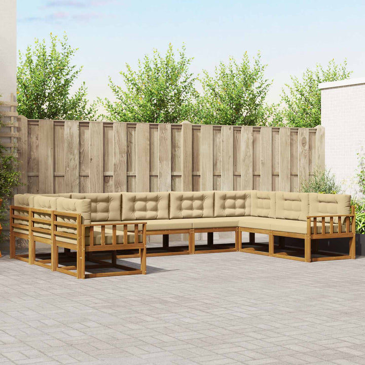 Udendørs sofagruppe 9 stk. Naturlig og Beige