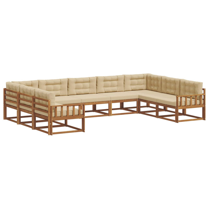 Udendørs sofagruppe 9 stk. Naturlig og Beige