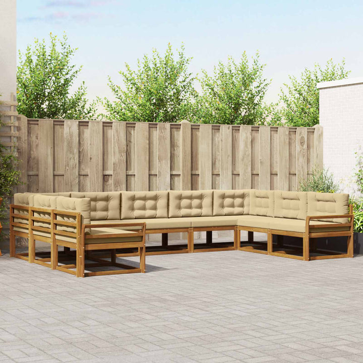 Udendørs sofagruppe 9 stk. Naturlig og Beige