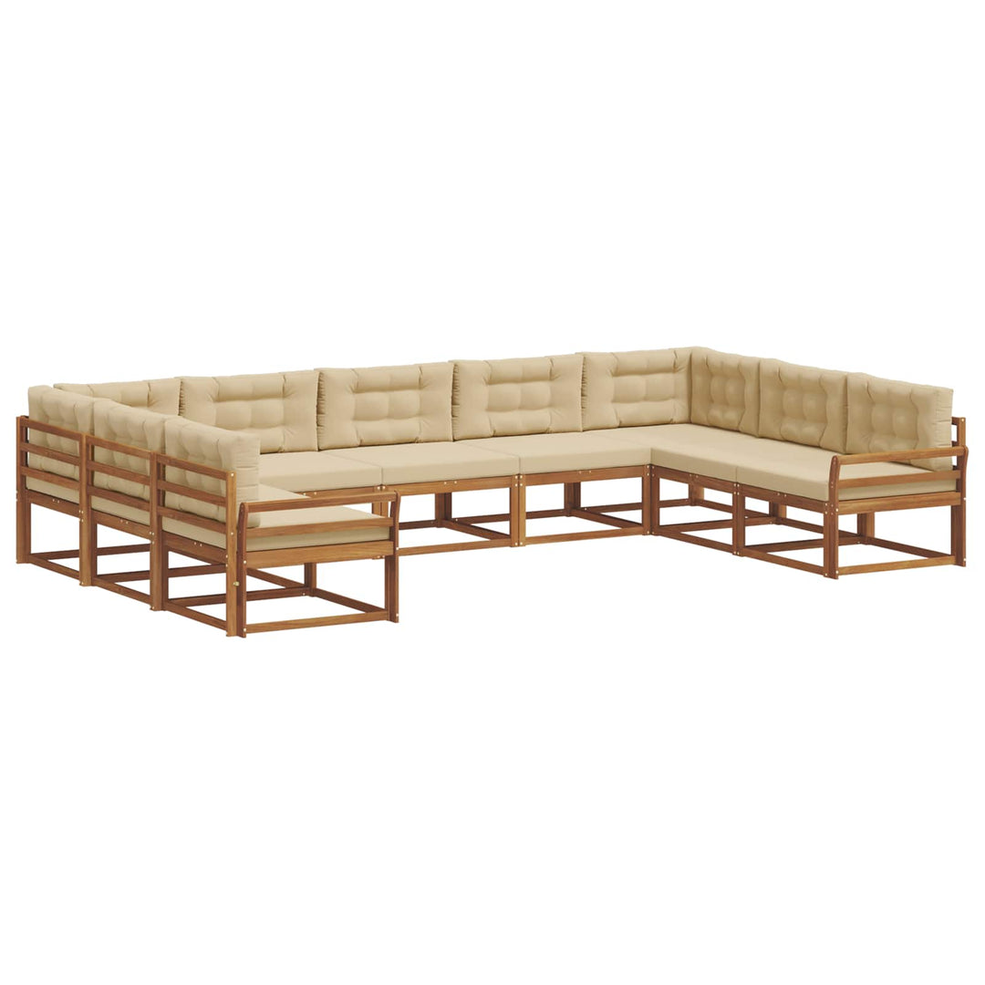 Udendørs sofagruppe 9 stk. Naturlig og Beige