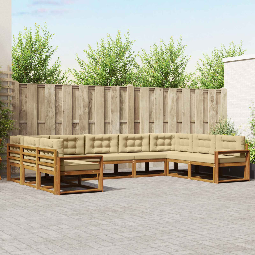 Udendørs sofagruppe 9 stk. Naturlig og Beige