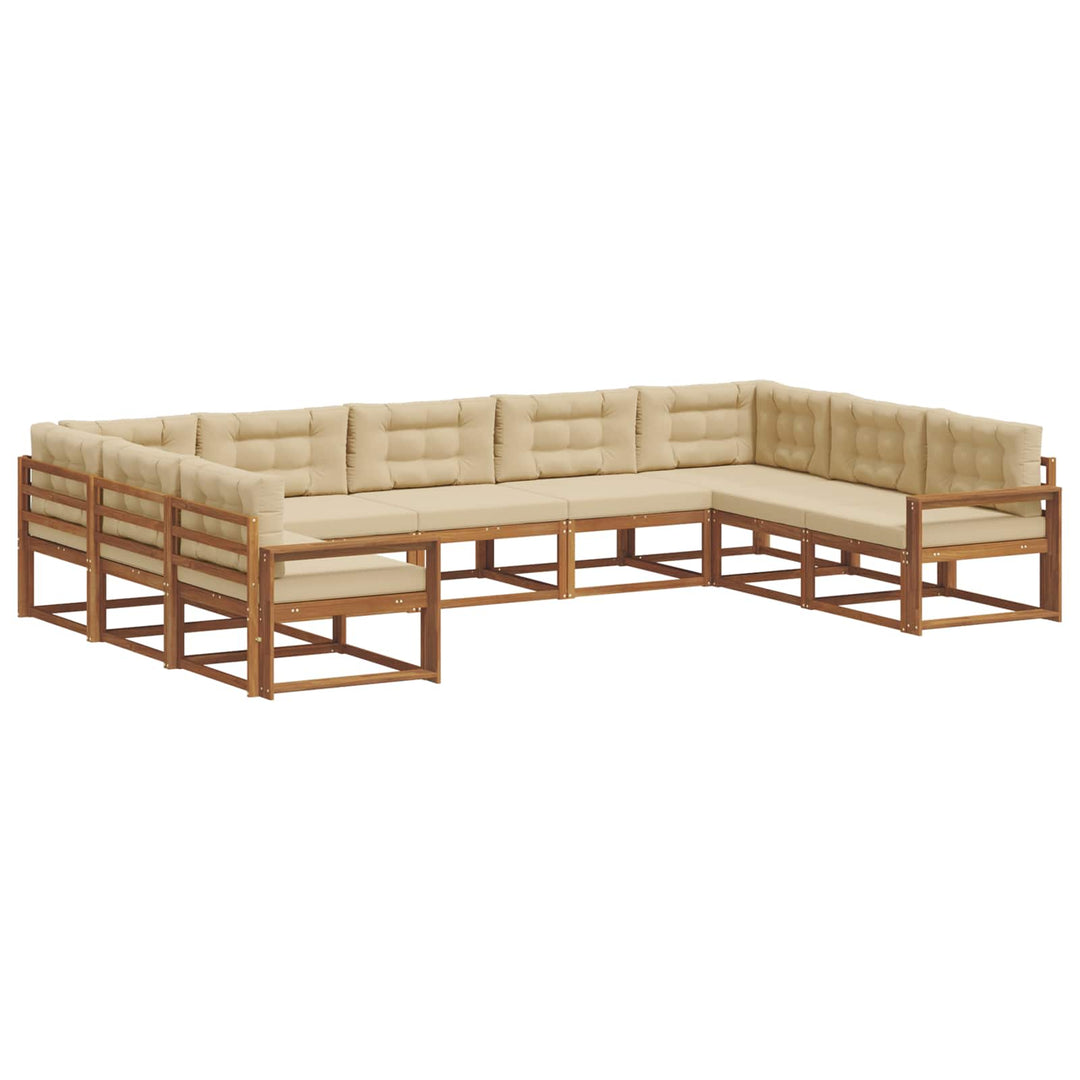 Udendørs sofagruppe 9 stk. Naturlig og Beige