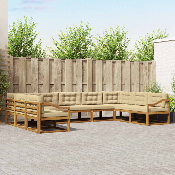 Udendørs sofagruppe 9 stk. Naturlig og Beige